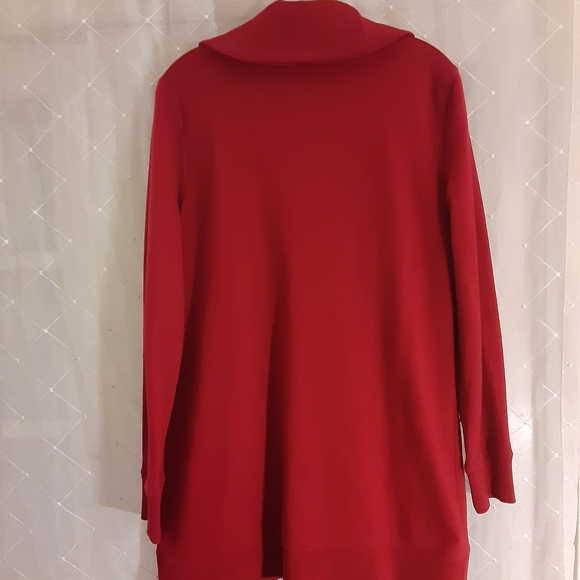 Chaps M Women's Red Sweater Jacket - Picture 4 of 4